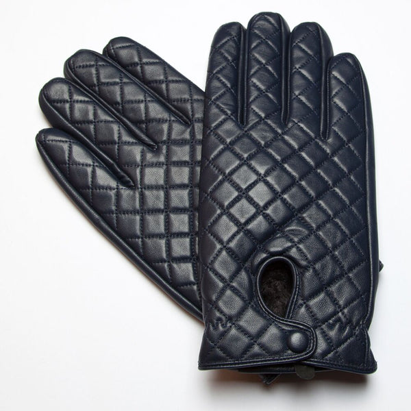 RUMI Navy Leather Gloves