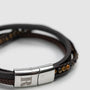 RUMI Tiger Eye Beads and Double Leather Bracelet