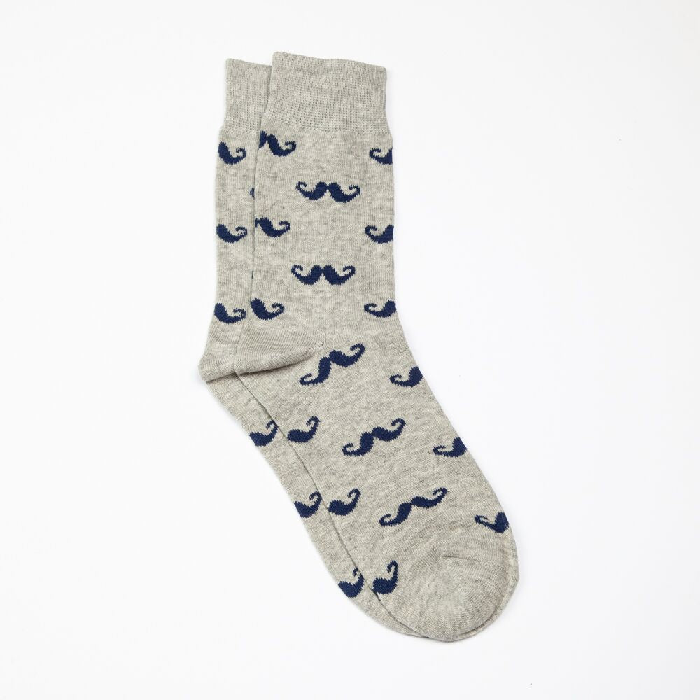 The Moustache Grey Socks